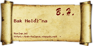 Bak Heléna névjegykártya